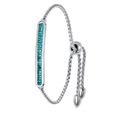 Plattenarmband, Edelstahl, Indigolith-Kristall
