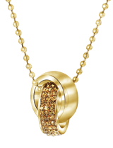 Gerecycleerd stainless steel ketting goldplated light colorado kristal
