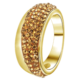 Stainless steel goldplated ring met kristal voor dames