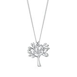 Zilveren ketting&hanger levensboom