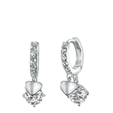 Kinderohrringe aus 925 Silber, Herz mit Zirkonia