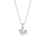 Zilveren kinderketting paard