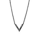 Silberne Kette mit V schwarz beschichtet