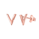 Silberne Ohrringe rotvergoldetes V