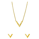 Zilveren goldplated sieradenset voor dames