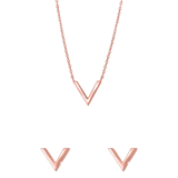 Zilveren set roseplated V