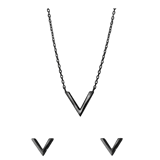 Zilveren set blackplated V