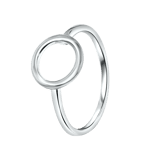Zilveren ring rhodiumplated open cirkel