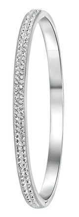 Gerecycled stainless steel armband bangle met kristal