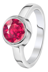 Gerecycled stainless steel ring met rhodolite zirkonia