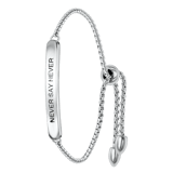 Gerecycled stainless steel plaatarmband never say never