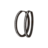 Gerecycled stainless steel oorbellen blackplated met kristal