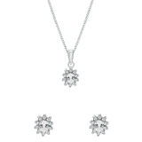 Silbernes Set mit weißem Zirkonia