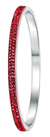 Gerecycled stainless steel armband met siam kristal