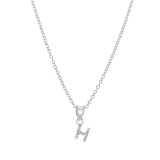 Kinder-Halskette, 925 Silber, Initialen mit weißem Kristall