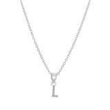 Kinder-Halskette, 925 Silber, Initialen mit weißem Kristall