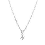 Kinder-Halskette, 925 Silber, Initialen mit weißem Kristall