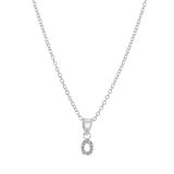 Kinder-Halskette, 925 Silber, Initialen mit weißem Kristall