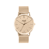 Regal Uhr mit rosafarbenem Mesh-Armband und Glitzer