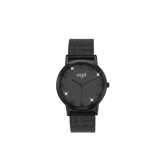 Regal Damenarmbanduhr Mesh Glitzer schwarz