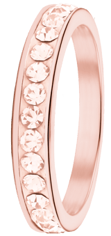 Stainless steel roséplated kinderring met kristal