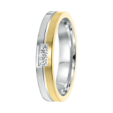 Zilveren goldplated liefdesring Ankara met zirkonia voor dames