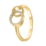 Goldplated ring met zirkonia voor dames
