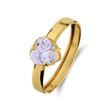 Damenring, 585 Gelbgold, Herzform, Zirkonia