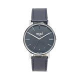 Regal horloge met een blauwe pu leren band