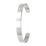 Gerecycled stainless steel armband bangle 8mm mat met zirkonia