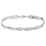 Gerecycled zilveren armband gedraaid