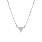Sweet to send gerecycled stainless steel ketting triangle met kristal voor dames
