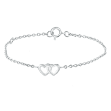 Silbernes Kinderarmband, Herzen