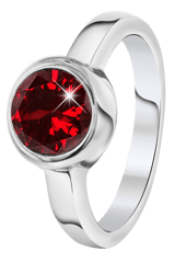 Edelstahlring mit rubinrotem Zirkonia