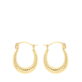 Ohrringe aus 375 Gold, oval, mit Muster