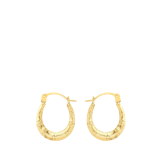 Ohrringe aus 375 Gold, oval, mit Muster