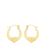 375 Gold Ohrringe, oval, mit Herz
