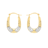 Ohrringe aus 375 Gold, oval, mit Kristall