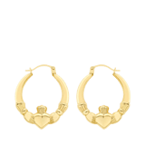 375 Gold Ohrringe, oval, mit Herz