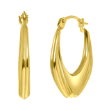 375 Gold Ohrringe, oval, Tulpenform