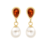 9 karaat oorhangers druppel met parel voor dames