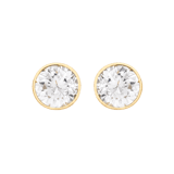 375 Gold Ohrstecker, rund, mit Zirkonia
