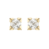375 Gold Ohrstecker, viereckig, mit Zirkonia