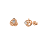 375 Gold Ohrstecker, Knoten, rosa, mit Zirkonia