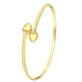 Armreif, 375 Gold, mit zwei Herzen