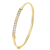Armreif, 375 Gold, Schiene mit Zirkonia