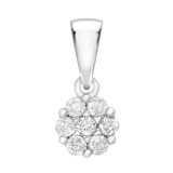 9 Karaat hanger wit bloem met diamant 
