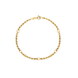 Armband, 375 Gold, Kordelglieder+Kugeln
