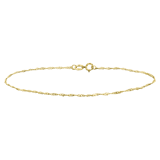 375 Gold gedrehtes Armband mit Gourmet-Gliedern