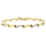 9 Karaat bicolor armband wave diamond cut